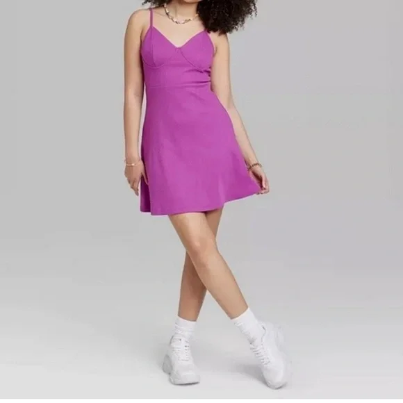 wild fable | Dresses | Wild Fable Pink Knit Skater Dress | Poshmark
